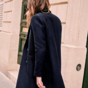 Sezane Navy Johnson Coat
